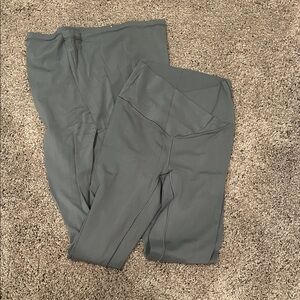 Aerie Green Flare Crossover Leggings